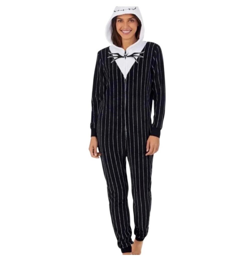 Disney Nightmare Before Christmas XL Jack Skellington One Piece Zip PJ Costume